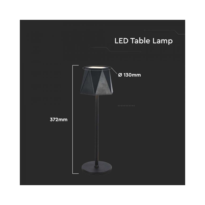 LED Himmennettävä ladattava kosketuspöytävalaisin LED/4W/5V 3000-6000K 1800 mAh musta