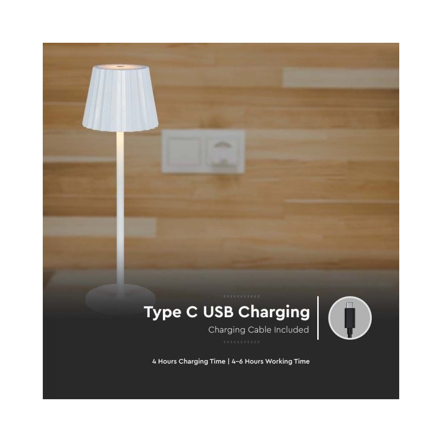 LED Himmennettävä ladattava kosketuspöytävalaisin LED/4W/5V 3000-6000K 1800 mAh valkoinen