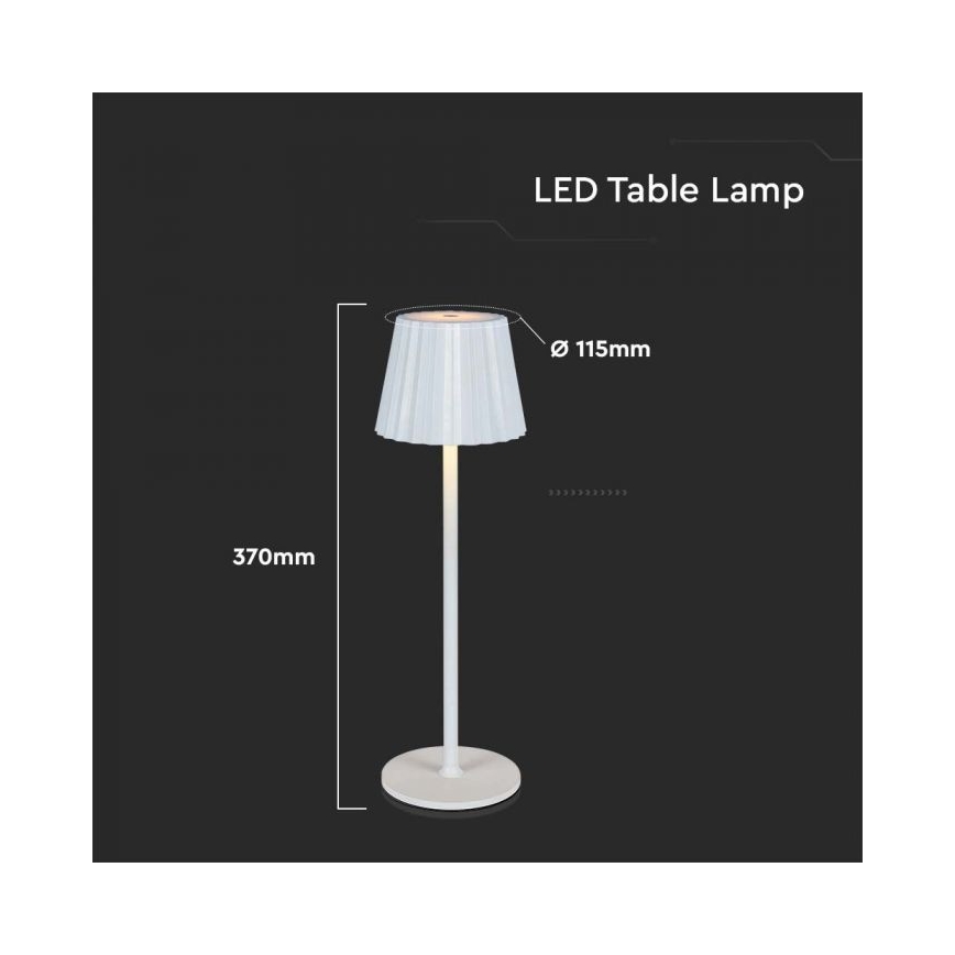 LED Himmennettävä ladattava kosketuspöytävalaisin LED/4W/5V 3000-6000K 1800 mAh valkoinen