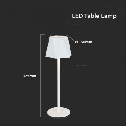 LED Himmennettävä ladattava kosketuspöytävalaisin LED/4W/5V 3000-6000K 1800 mAh valkoinen