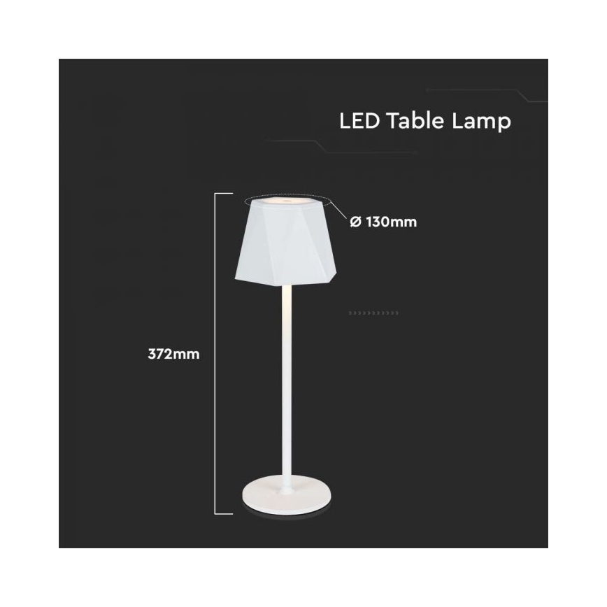 LED Himmennettävä ladattava kosketuspöytävalaisin LED/4W/5V 3000-6000K 1800 mAh valkoinen