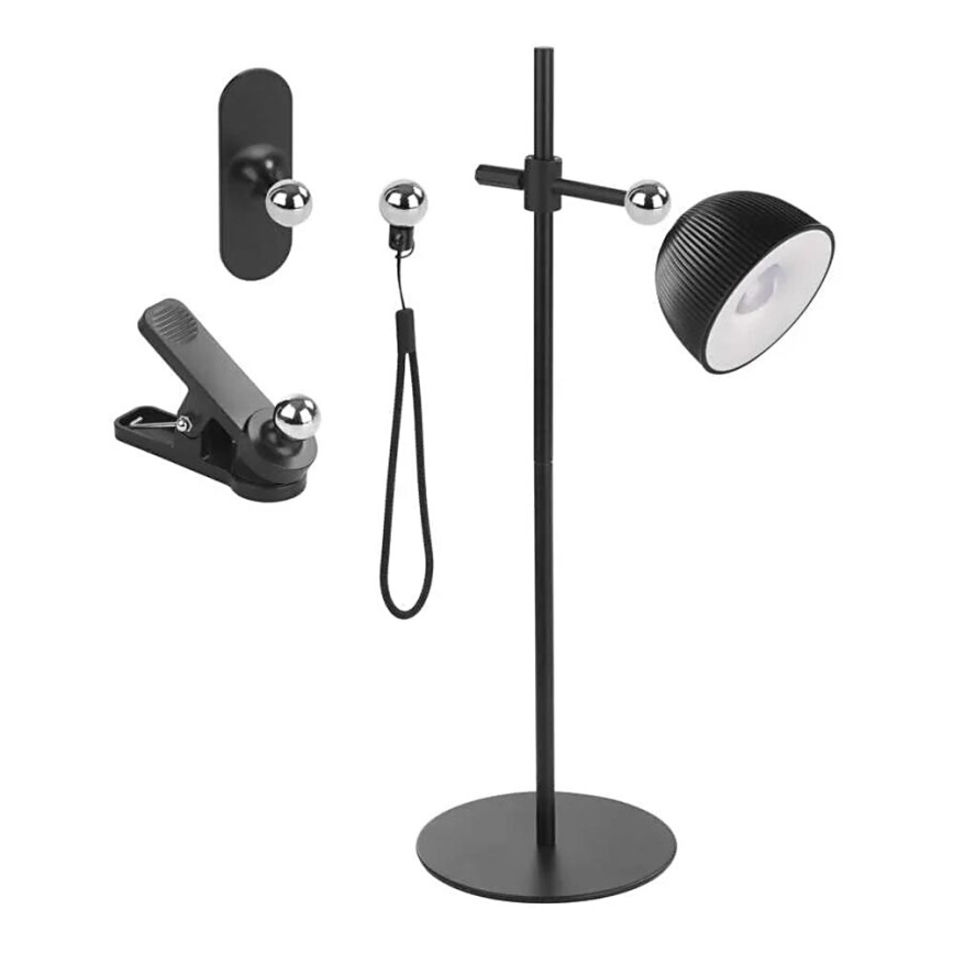 LED Himmennettävä ja ladattava pöytälamppu magneettinen 4in1 LED/4,2W/3,7V 4000K 1200mAh musta