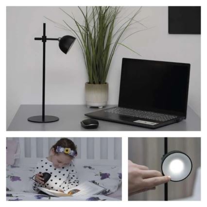 LED Himmennettävä ja ladattava pöytälamppu magneettinen 4in1 LED/4,2W/3,7V 4000K 1200mAh musta