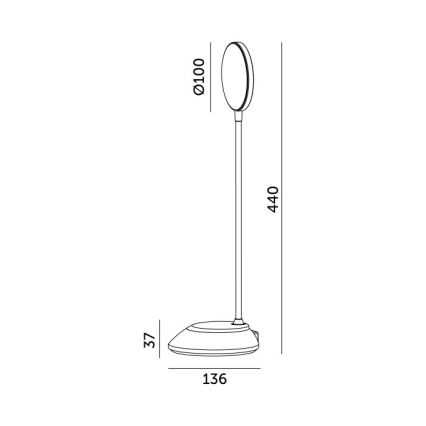 LED Himmennettävä ja ladattava pöytälamppu VISUA LED/5W/5V 3000-5000K 1200 mAh sininen