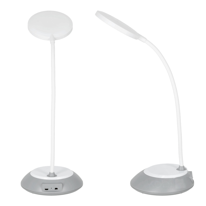 LED Himmennettävä ja ladattava pöytälamppu VISUA LED/5W/5V 3000-5000K 1200 mAh harmaa