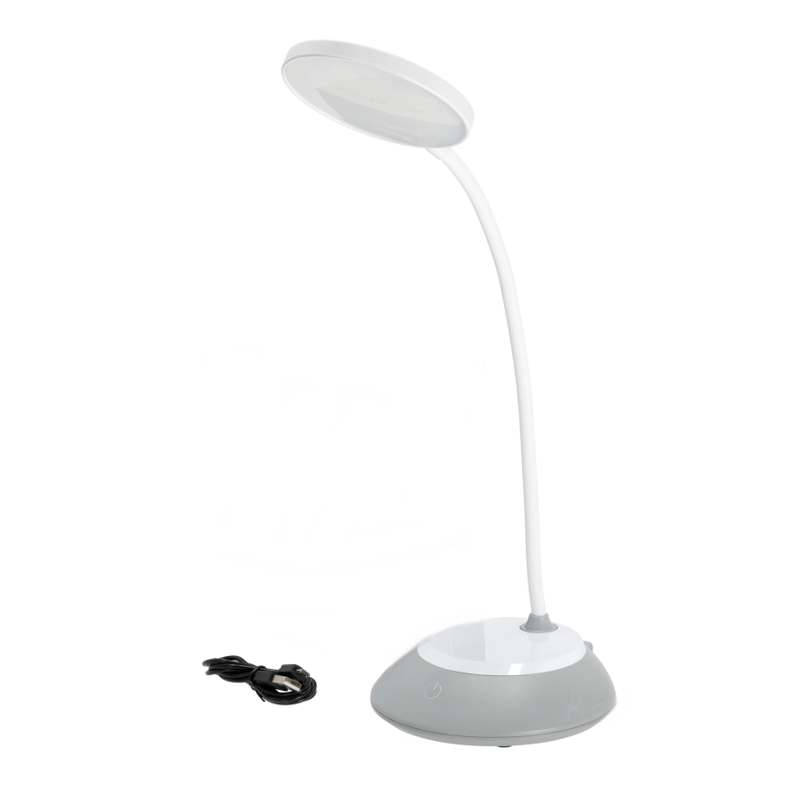 LED Himmennettävä ja ladattava pöytälamppu VISUA LED/5W/5V 3000-5000K 1200 mAh harmaa