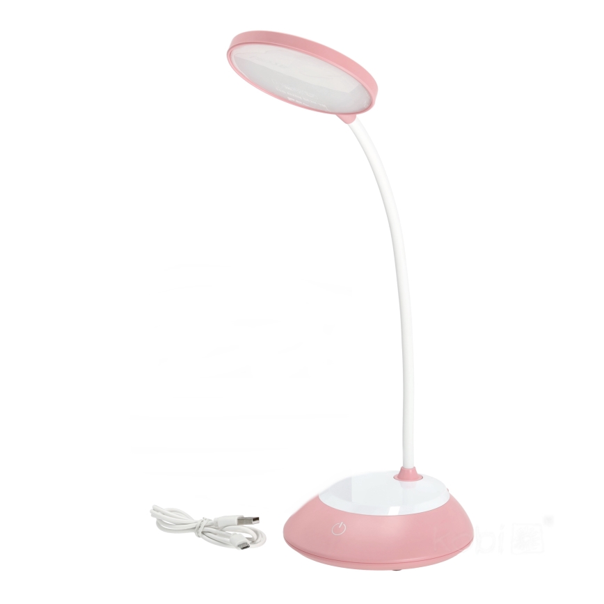 LED Himmennettävä ja ladattava pöytälamppu VISUA LED/5W/5V 3000-5000K 1200 mAh vaaleanpunainen