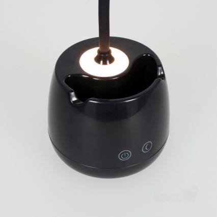 LED Himmennettävä joustava ladattava pöytävalaisin LUSIA LED/5W/5V 3000/4000K 1200 mAh musta