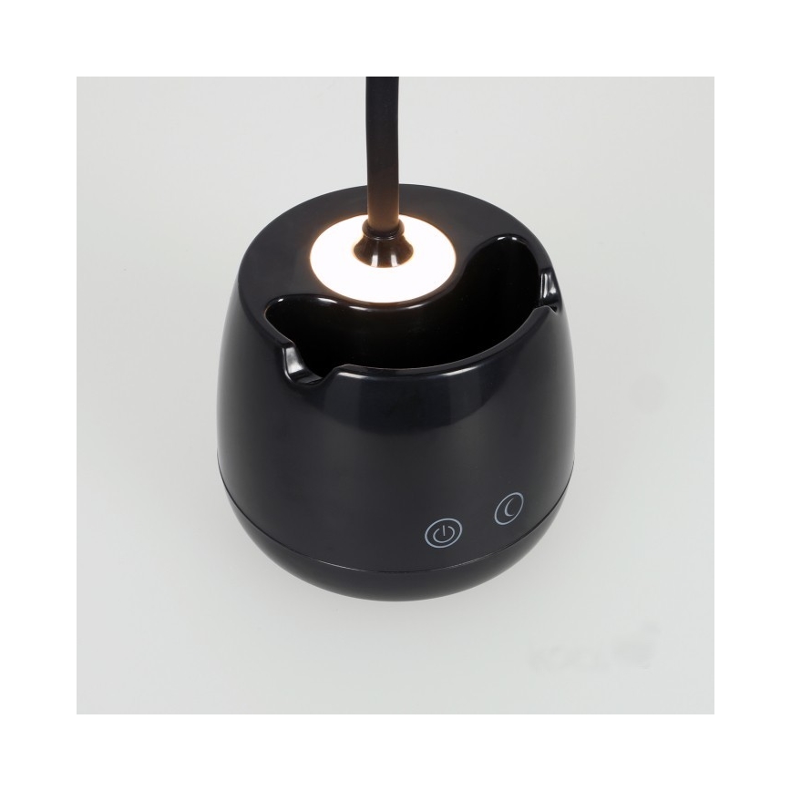 LED Himmennettävä joustava ladattava pöytävalaisin LUSIA LED/5W/5V 3000/4000K 1200 mAh musta