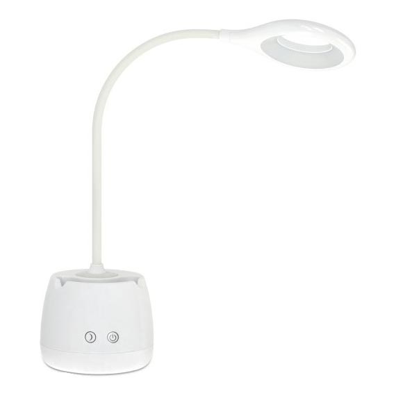 LED Himmennettävä joustava ladattava pöytävalaisin LUSIA LED/5W/5V 3000/4000K 1200 mAh valkoinen