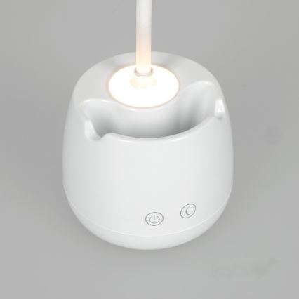 LED Himmennettävä joustava ladattava pöytävalaisin LUSIA LED/5W/5V 3000/4000K 1200 mAh valkoinen