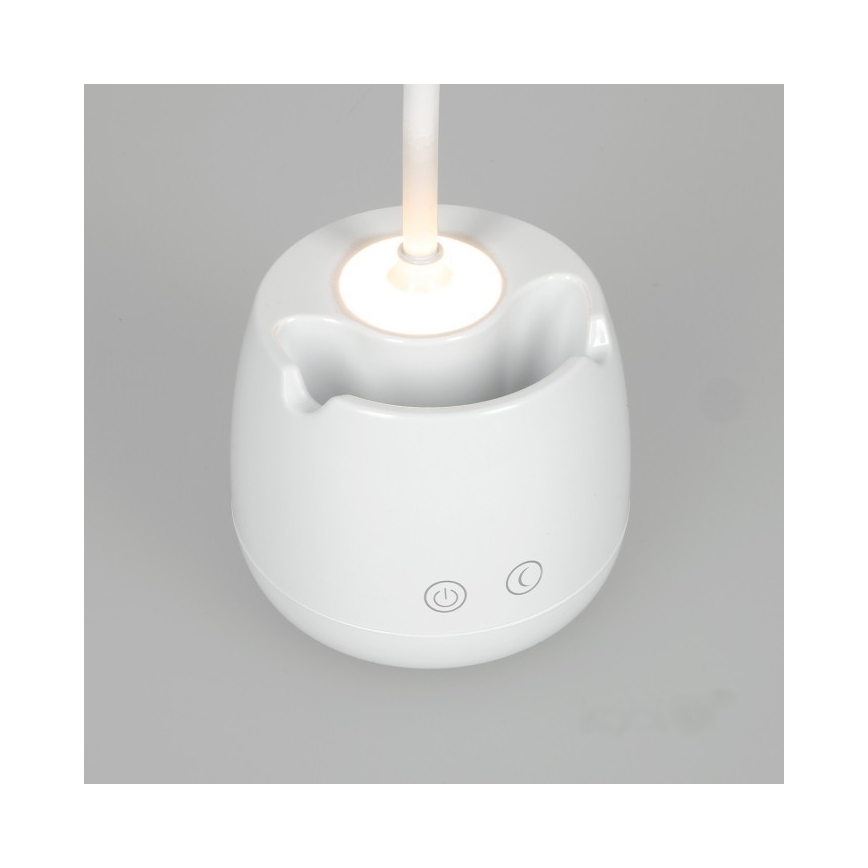 LED Himmennettävä joustava ladattava pöytävalaisin LUSIA LED/5W/5V 3000/4000K 1200 mAh valkoinen