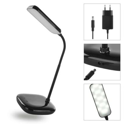 LED Himmennettävä joustava pöytävalaisin LED/12W/230V 3000K/4000K/6500K musta