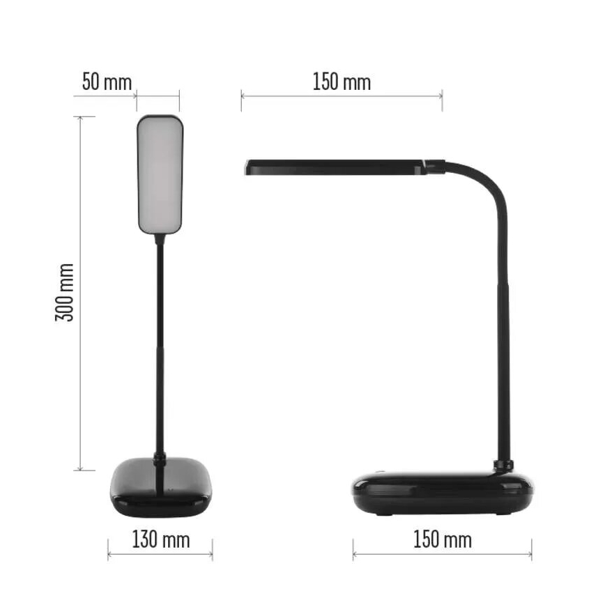 LED Himmennettävä joustava pöytävalaisin LED/12W/230V 3000K/4000K/6500K musta