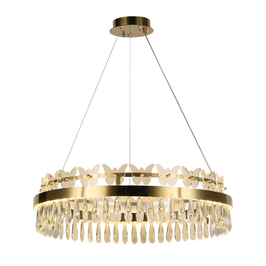 LED himmennettävä kristallikruunu johdolla LED/80W/230V 3000-6500K kulta + kaukosäädin