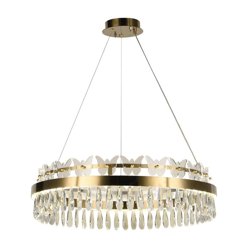 LED himmennettävä kristallikruunu johdolla LED/80W/230V 3000-6500K kulta + kaukosäädin