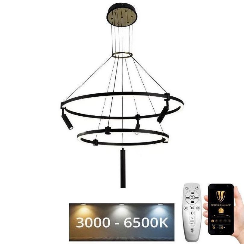 LED himmennettävä kattokruunu johdolla LED/140W/230V 3000-6500K + kaukosäädin