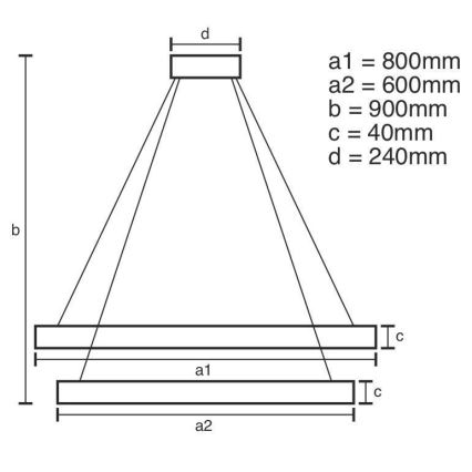 LED Himmennettävä kattokruunu johdossa LED/100W/230V 3000-6500K + kaukosäädin