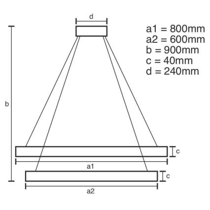 LED-himmennettävä kattokruunu johdossa LED/100W/230V 3000-6500K + kaukosäädin