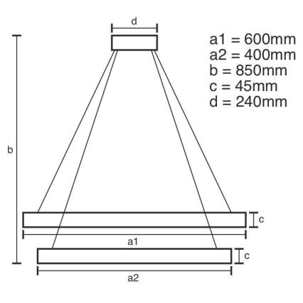 LED-himmennettävä kattokruunu johdossa LED/120W/230V 3000-6500K + kaukosäädin