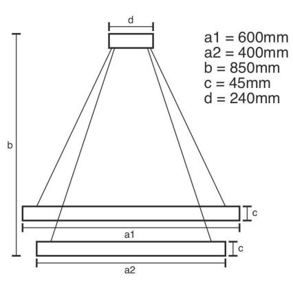 LED-himmennettävä kattokruunu johdossa LED/120W/230V 3000-6500K + kaukosäädin