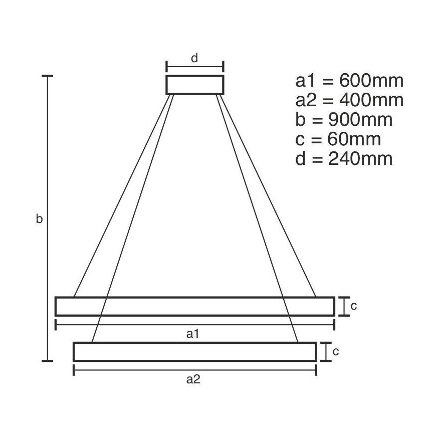LED-himmennettävä kattokruunu johdossa LED/135W/230V 3000-6500K + kaukosäädin