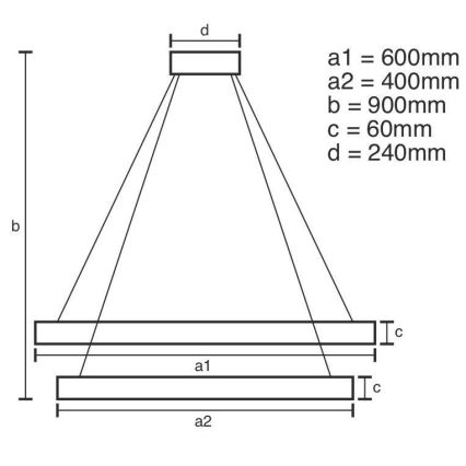 LED-himmennettävä kattokruunu johdossa LED/135W/230V 3000-6500K + kaukosäädin