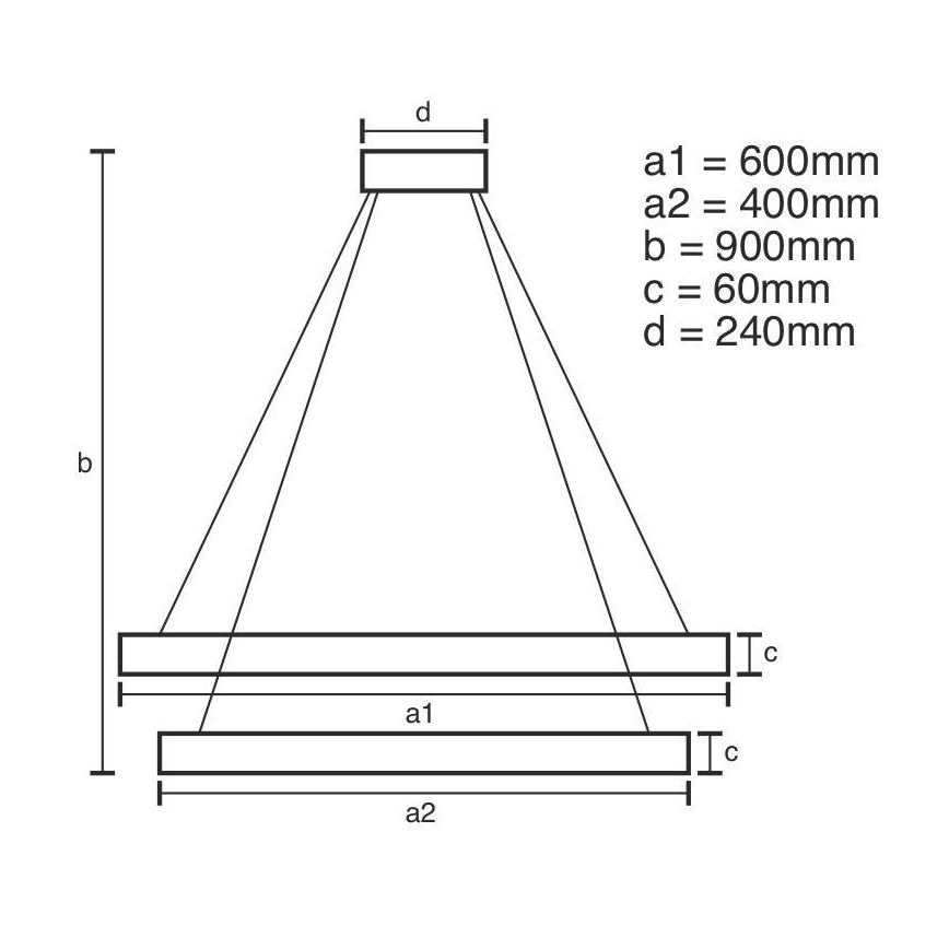 LED-himmennettävä kattokruunu johdossa LED/135W/230V 3000-6500K + kaukosäädin