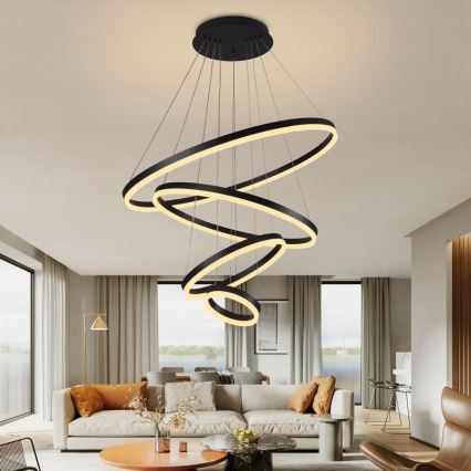 LED-himmennettävä kattokruunu johdossa LED/165W/230V 3000-6500K + kaukosäädin