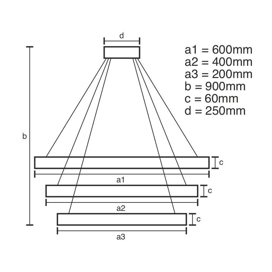 LED-himmennettävä kattokruunu johdossa LED/165W/230V 3000-6500K + kaukosäädin