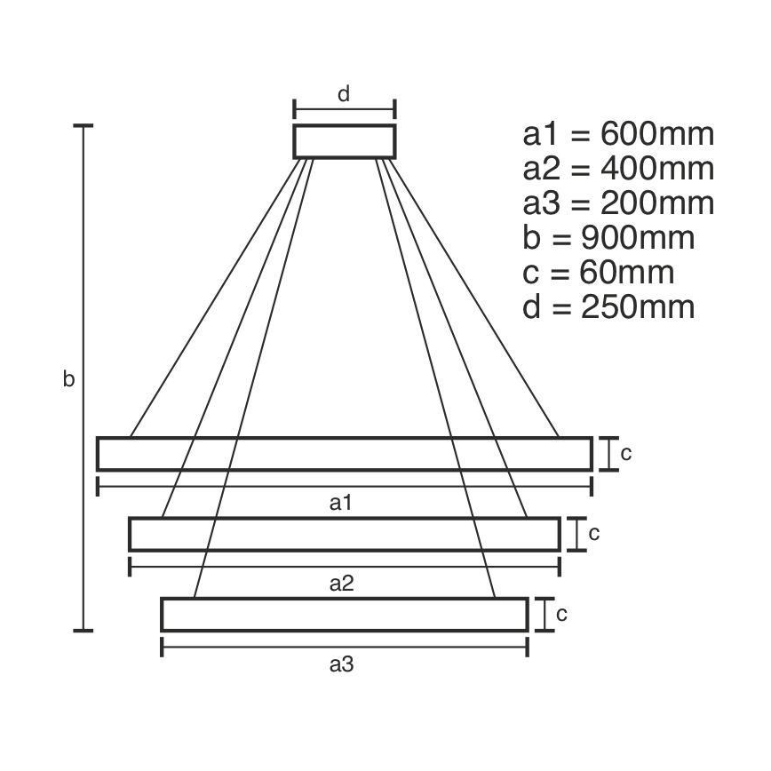 LED-himmennettävä kattokruunu johdossa LED/165W/230V 3000-6500K + kaukosäädin