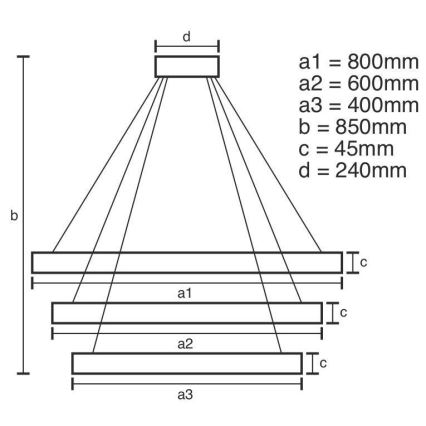 LED-himmennettävä kattokruunu johdossa LED/220W/230V 3000-6500K + kaukosäädin