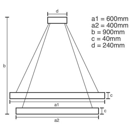 LED-himmennettävä kattokruunu johdossa LED/70W/230V 3000-6500K + kaukosäädin