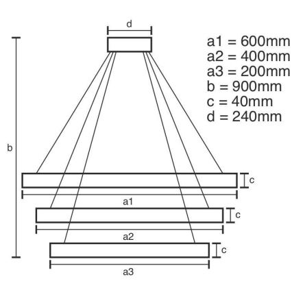 LED Himmennettävä kattokruunu johdossa LED/85W/230V 3000-6500K + kaukosäädin