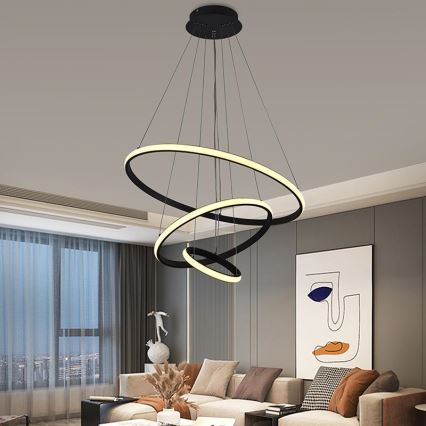 LED Himmennettävä kattokruunu johdossa LED/90W/230V 3000-6500K + kaukosäädin