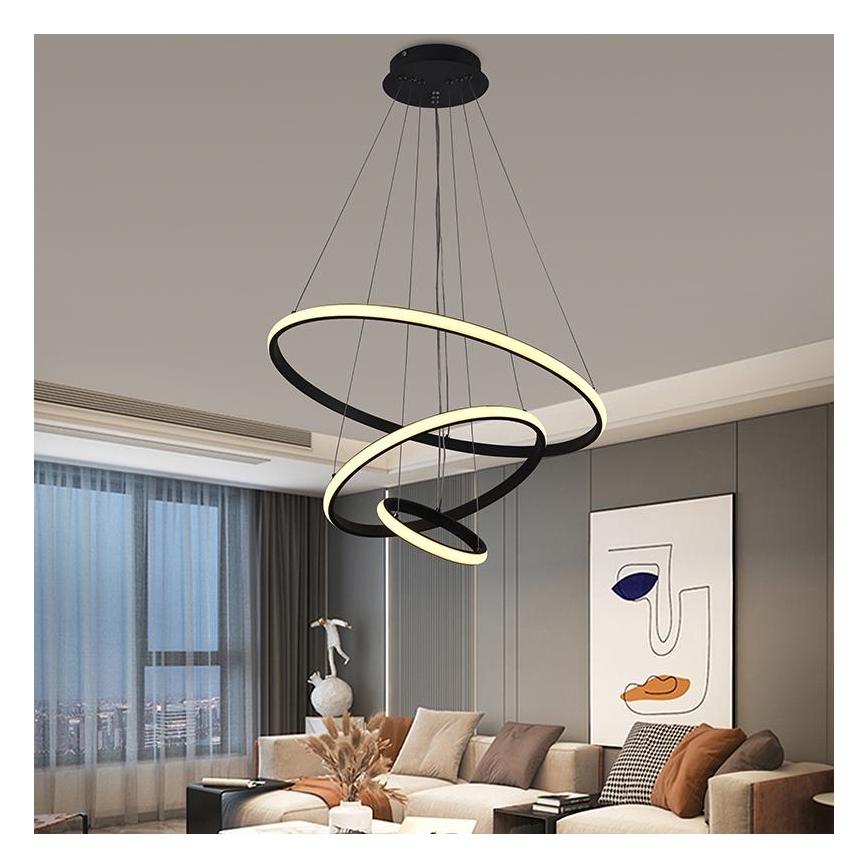 LED Himmennettävä kattokruunu johdossa LED/90W/230V 3000-6500K + kaukosäädin
