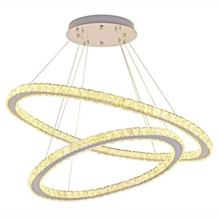 LED himmennettävä kristallikruunu johdolla LED/160W/230V 3000-6500K hopea + kaukosäädin