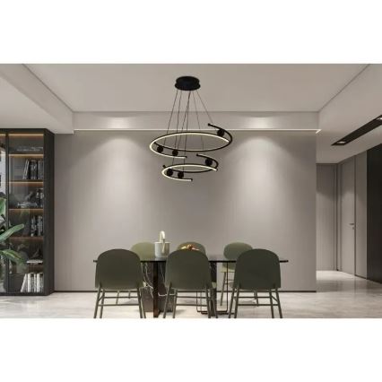 LED himmennettävä kattokruunu johdolla LED/170W/230V 3000-6500K halkaisija 80 cm + kaukosäädin