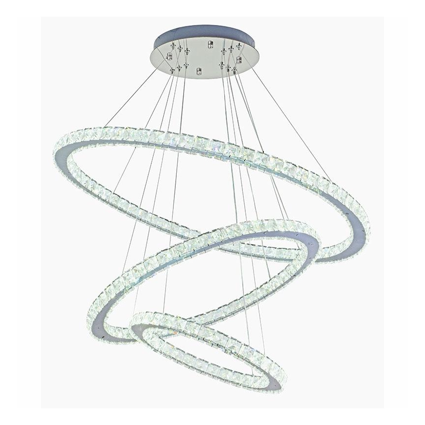 LED himmennettävä kristallikruunu johdolla LED/210W/230V 3000-6500K hopea + kaukosäädin