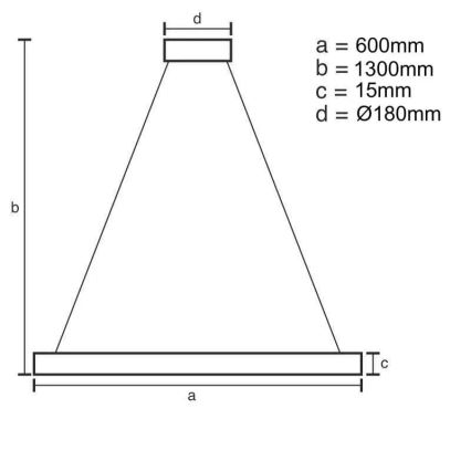 LED himmennettävä riippuvalaisin johdolla LED/40W/230V 3000-6500K + kaukosäädin