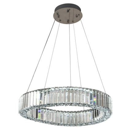 LED himmennettävä kristallikruunu johdolla LED/40W/230V 3000-6500K kiiltävä kromi + kaukosäädin