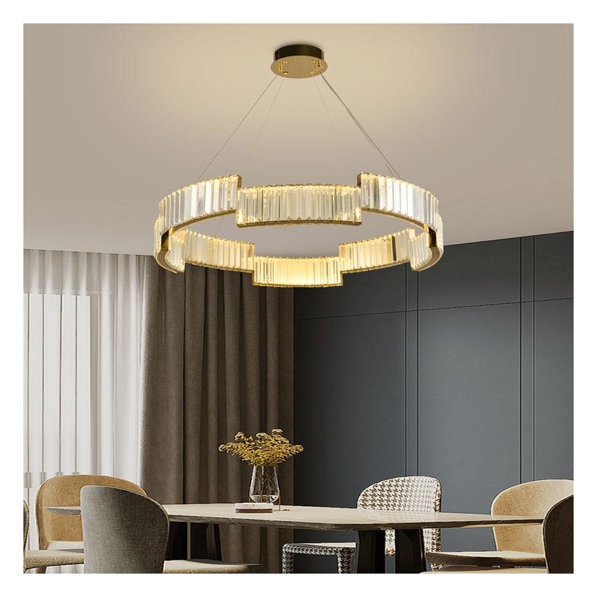 LED himmennettävä kristallikruunu johdolla LED/60W/230V 3000-6500K kulta + kaukosäädin