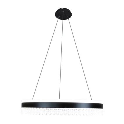LED himmennettävä kristallikruunu köydellä LED/80W/230V 3000-6500K musta + kaukosäädin