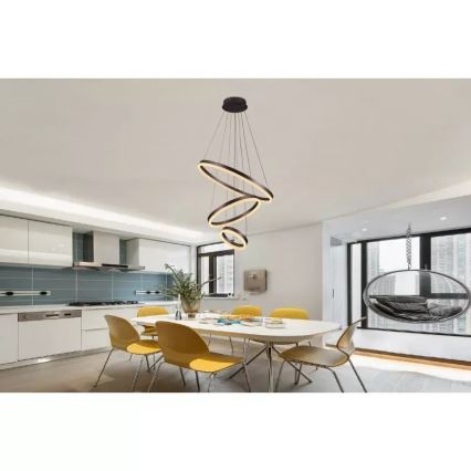 LED himmennettävä kattokruunu johdolla LED/85W/230V 3000-6500K halkaisija 60 cm + kaukosäädin