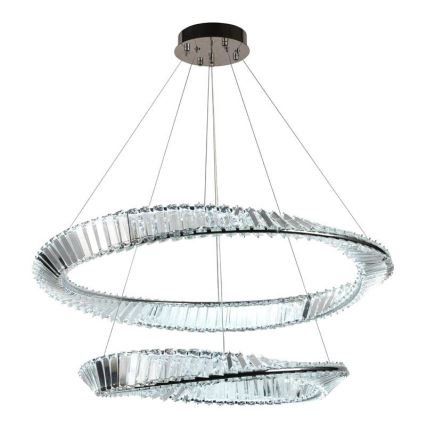 LED himmennettävä kristallikruunu johdolla LED/90W/230V 3000-6500K kiiltävä kromi + kaukosäädin