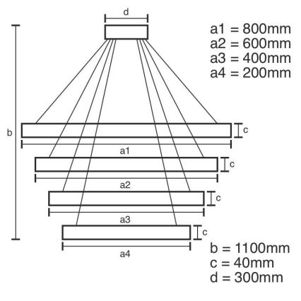 LED-himmennettävä kattokruunu nauhalla LED/165W/230V 3000-6500K + kaukosäädin