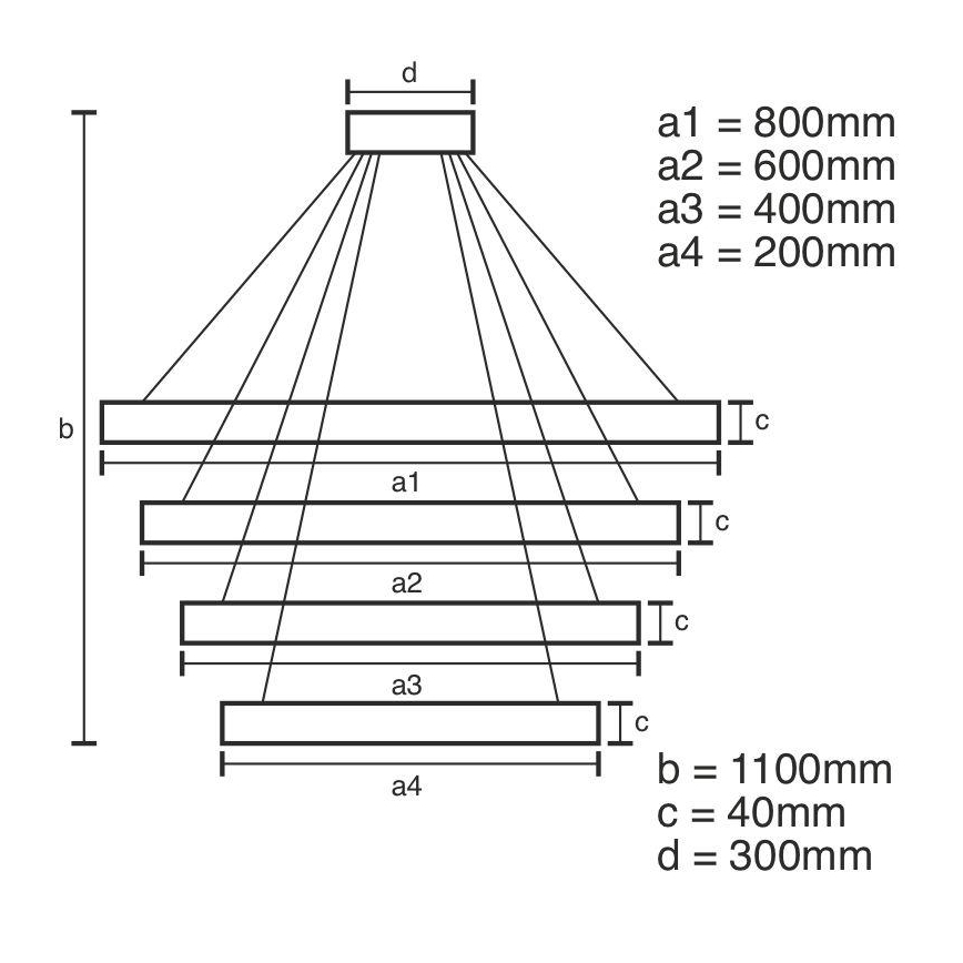 LED-himmennettävä kattokruunu nauhalla LED/165W/230V 3000-6500K + kaukosäädin