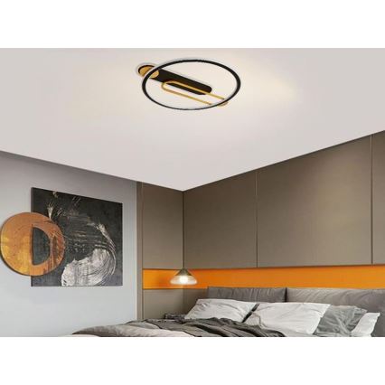 LED himmennettävä kattovalaisin LED/60W/230V 3000-6500K musta + kaukosäädin