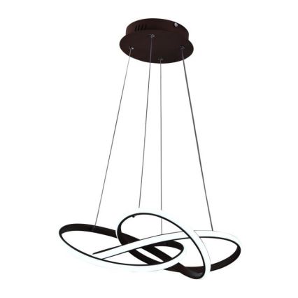 LED himmennettävä kattokruunu johdolla LED/65W/230V 3000-6500K halkaisija 48 cm ruskea + kaukosäädin