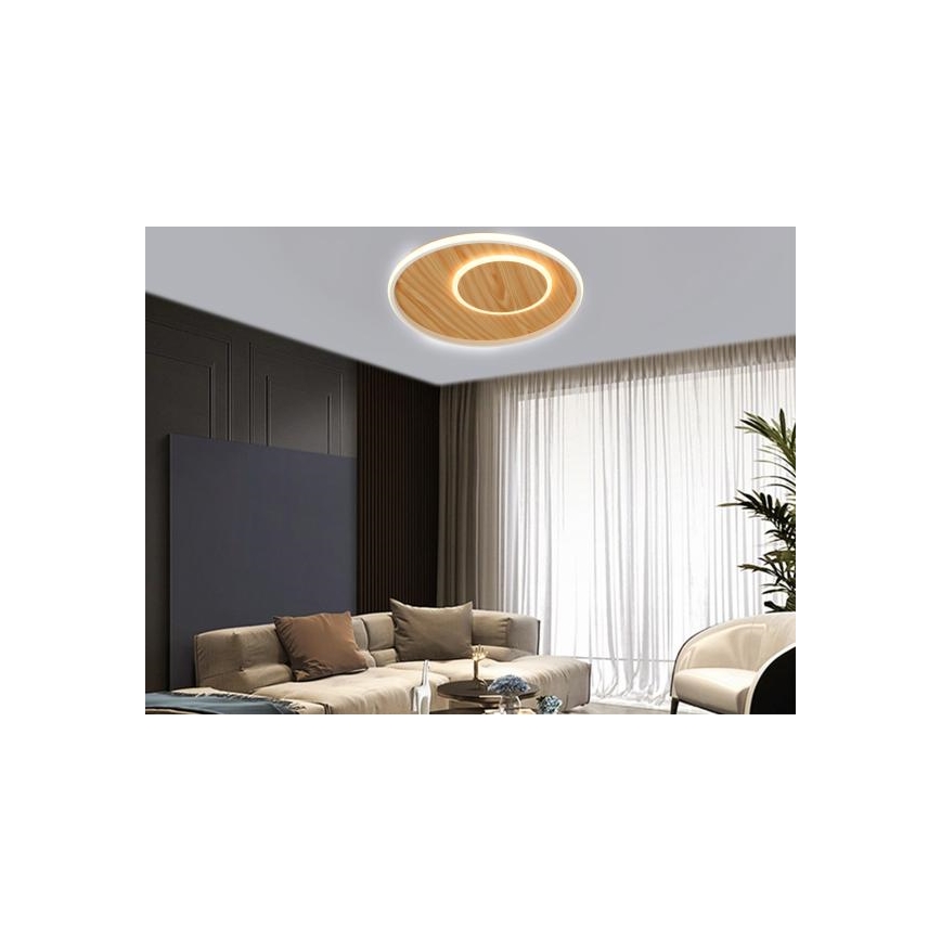 LED himmennettävä kattovalaisin LED/65W/230V 3000-6500K ruskea + kaukosäädin